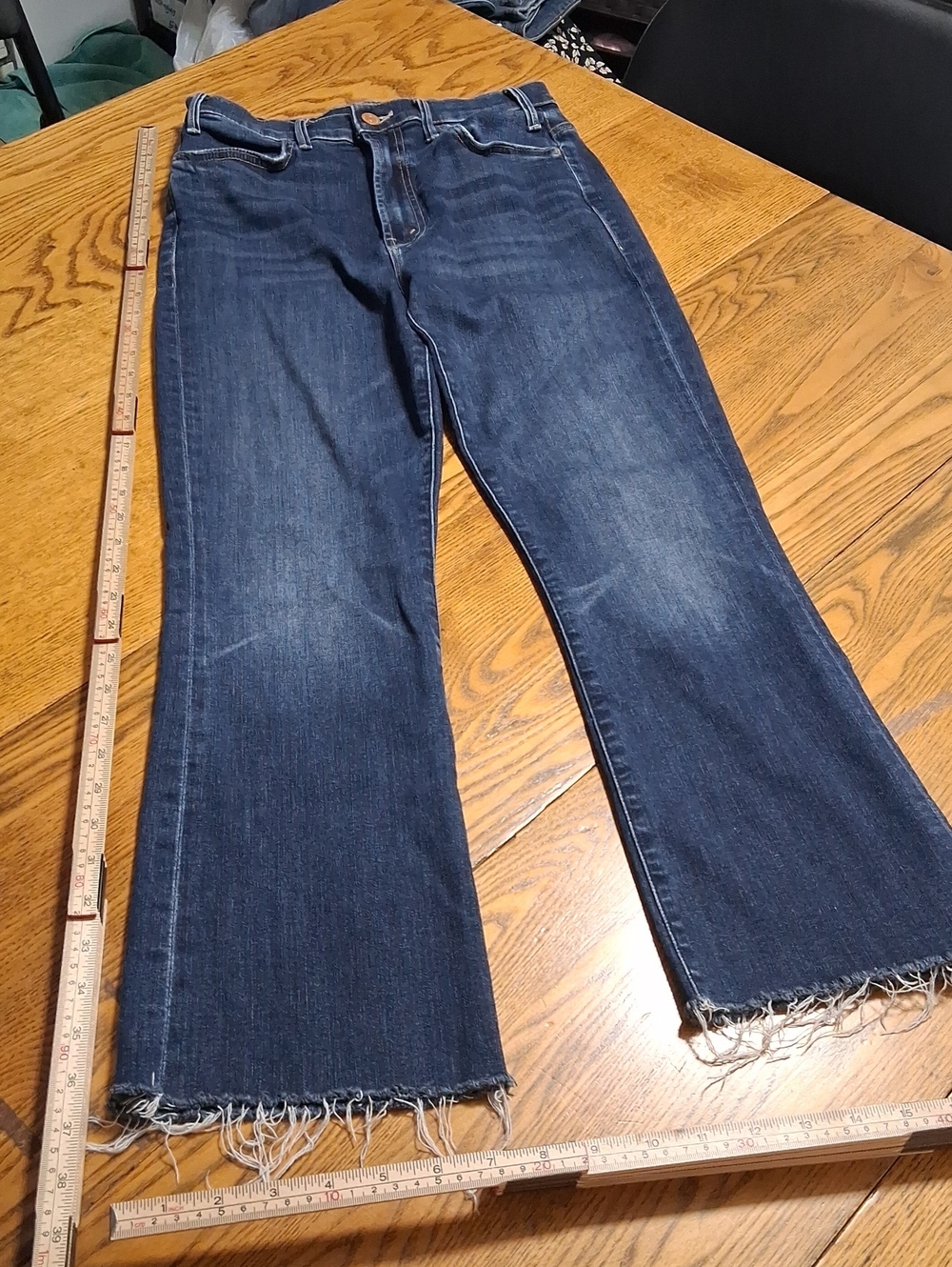 MOTHER Jeans Womens 28 BLUE THE HUSTLER ANKLE FRAY Bootcut Flare Kick Used Bell